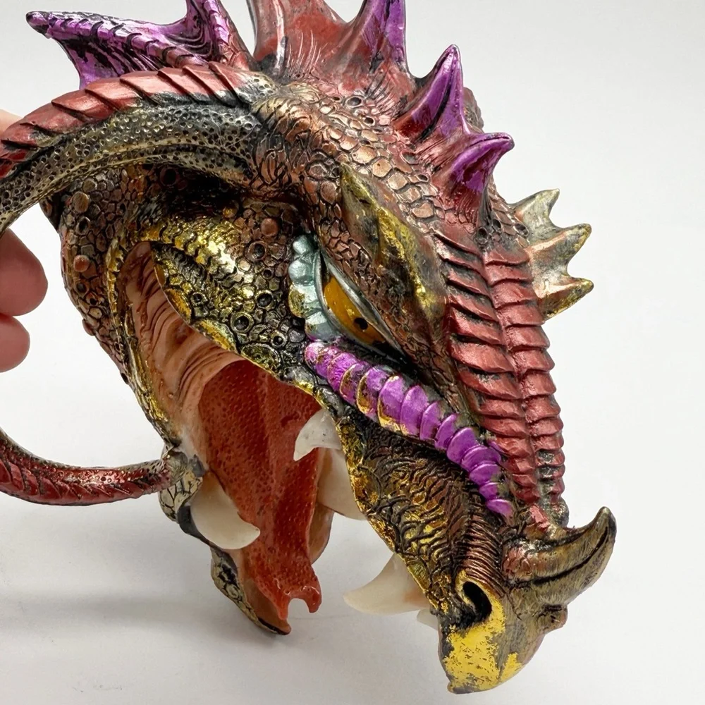 Hell's Prince Menacing Astaroth Wall Mounted Iridescent Dragon Head Wall Trophy